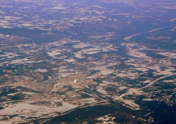 Aerial view of Quesnel, BC