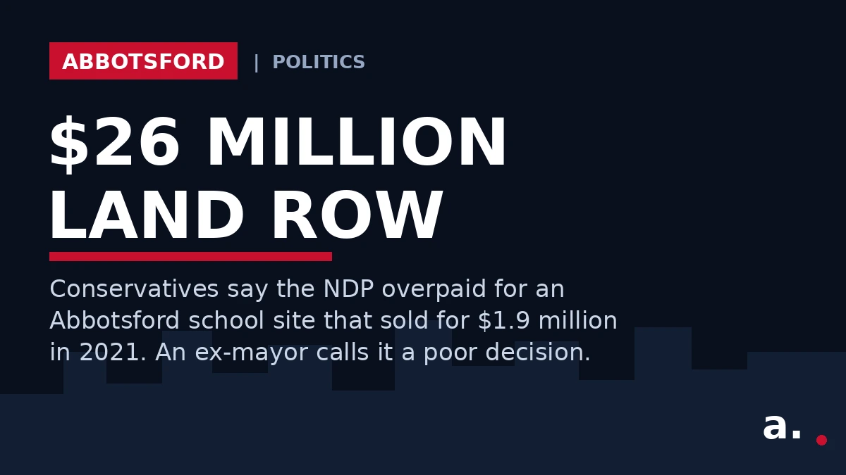 Graphic: Conservatives say the NDP overpaid for Abbotsford school land at 3044 Pratt Street