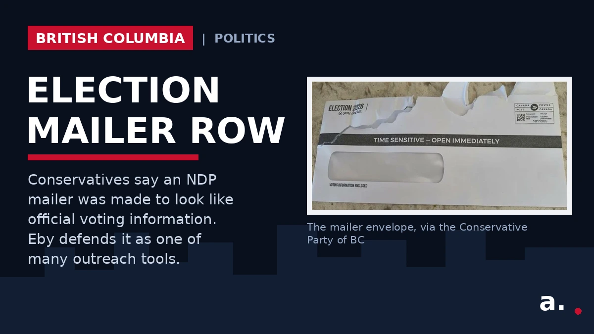 Graphic: The NDP election mailer envelope the Conservatives call misleading - Election Mailer Row