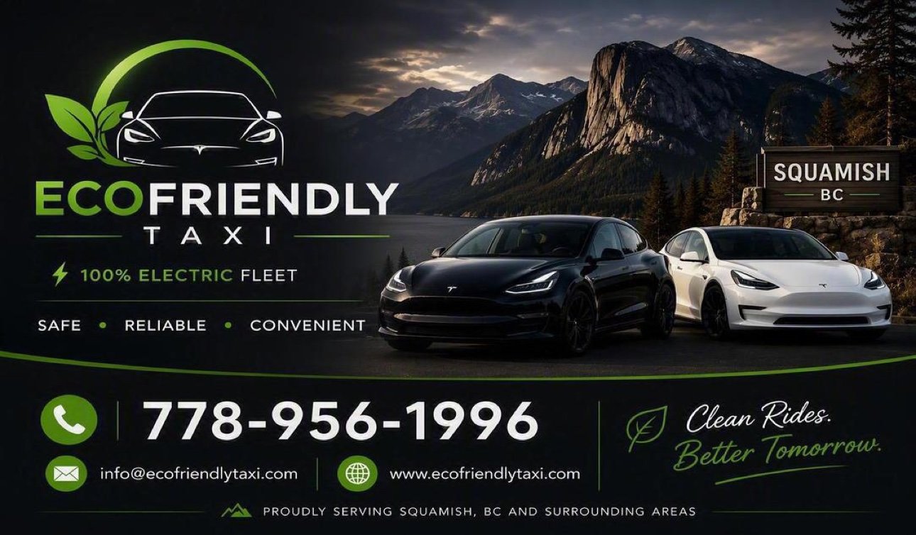 Advertisement: Eco Friendly Taxi - Squamish BC