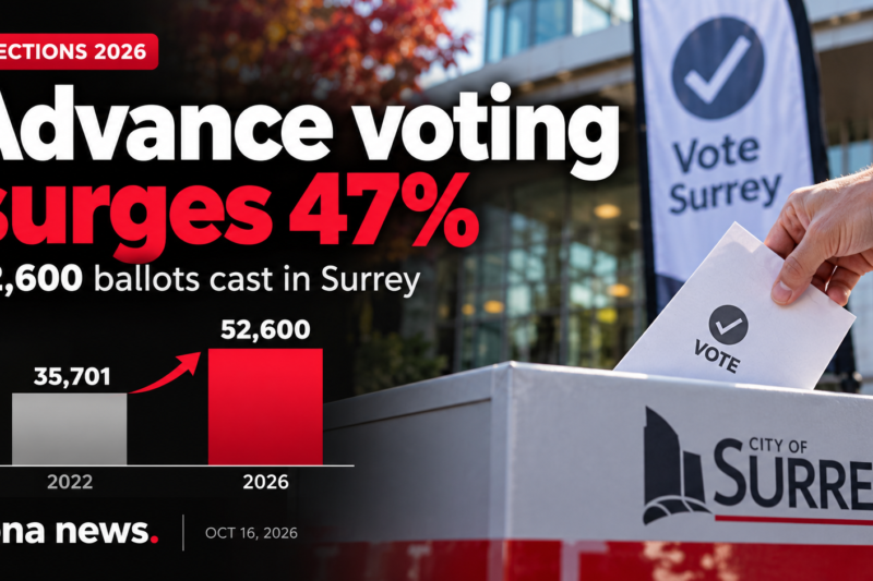 Surrey Advance Voting Jumps 47% as 52,600 Cast Ballots Before Election Day