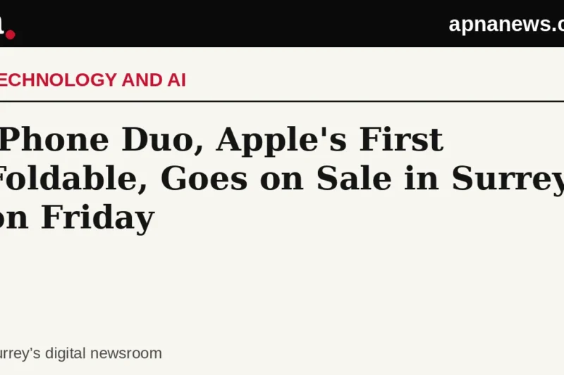 iPhone Duo, Apple’s First Foldable, Goes on Sale in Surrey on Friday