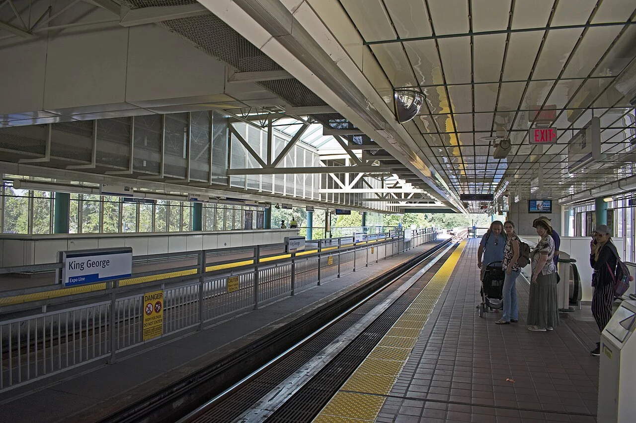 Platform at King George Station on the Expo Line in Surrey