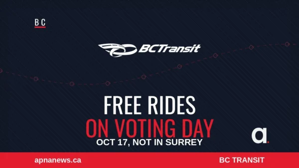 BC Transit logo with October 17 election day notice