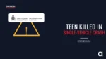 Warning triangle graphic: teen killed in single-vehicle crash near Keremeos