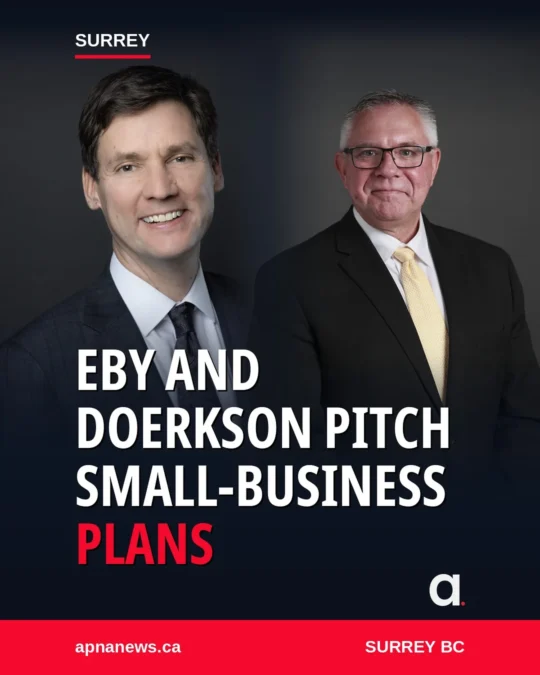David Eby and Lorne Doerkson, BC party leaders