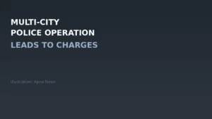 Abstract graphic for multi-city police operation story