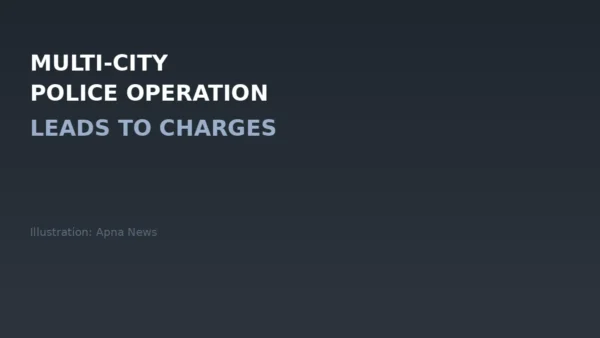 Abstract graphic for multi-city police operation story