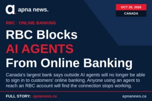 Apna News graphic: RBC blocks AI agents from online banking
