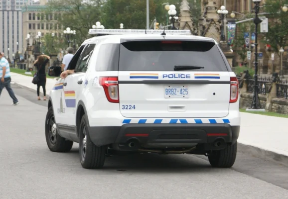 An RCMP Ford Police Interceptor Utility vehicle on Parliament Hill