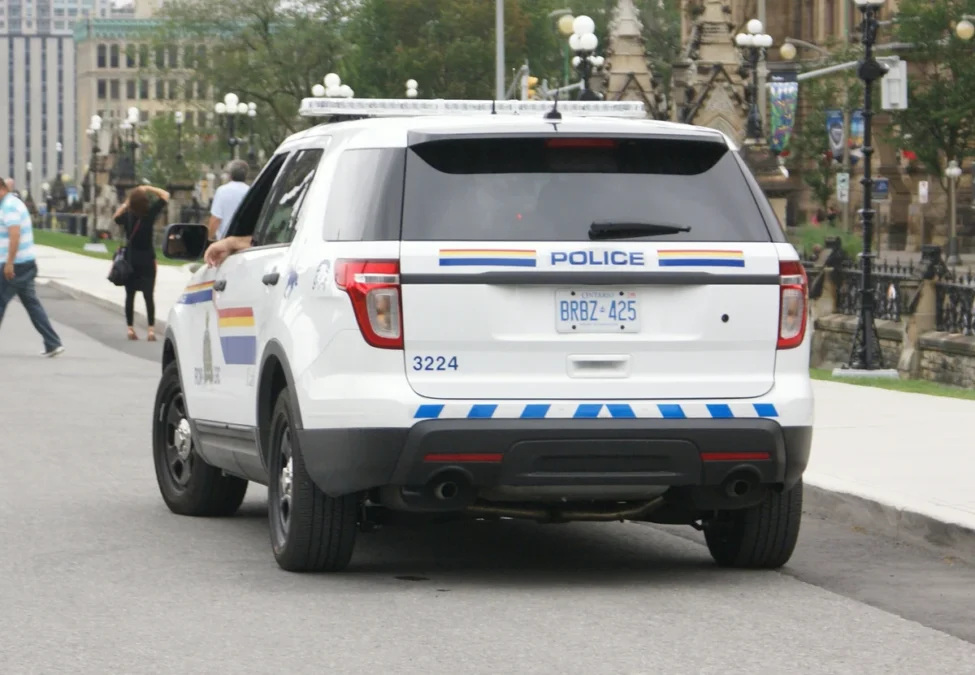 An RCMP Ford Police Interceptor Utility vehicle on Parliament Hill