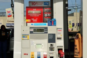 Gasoline pump at a Canadian Shell station
