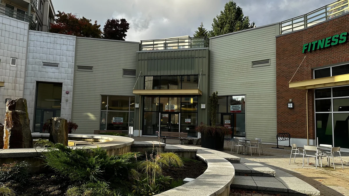 B.C. district electoral office entrance (illustrative)