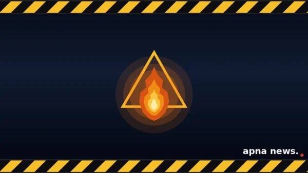 Abstract fire warning graphic for Surrey motel arson story