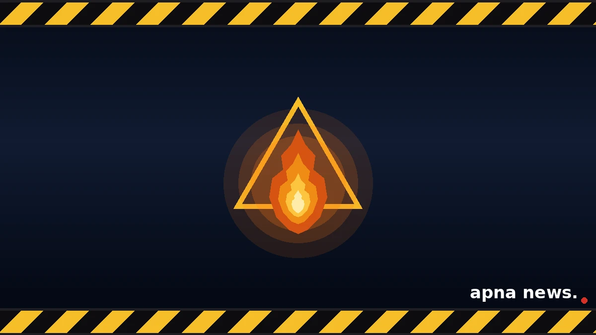Abstract fire warning graphic for Surrey motel arson story