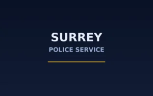 A Surrey Police Service graphic for a police news story.