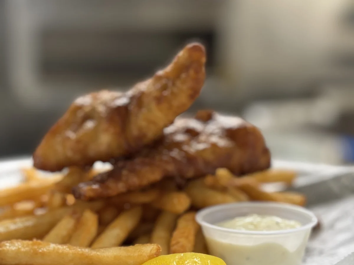 Fish and chips at The Bennett Craft Kitchen, South Surrey