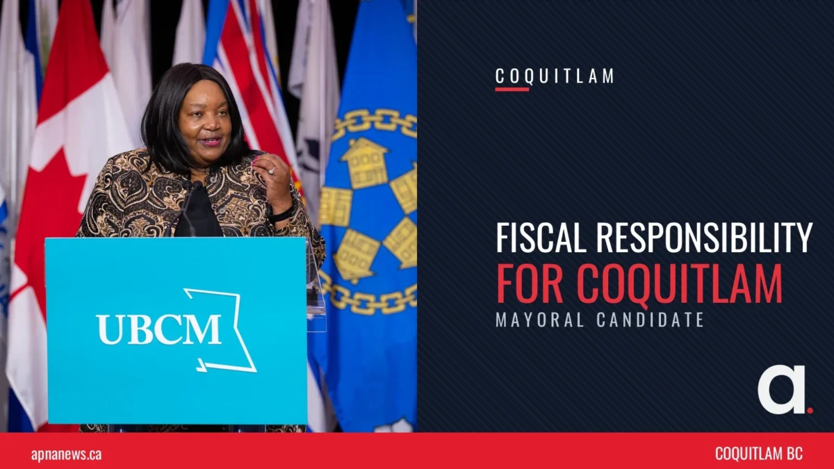 Trish Mandewo at a UBCM podium